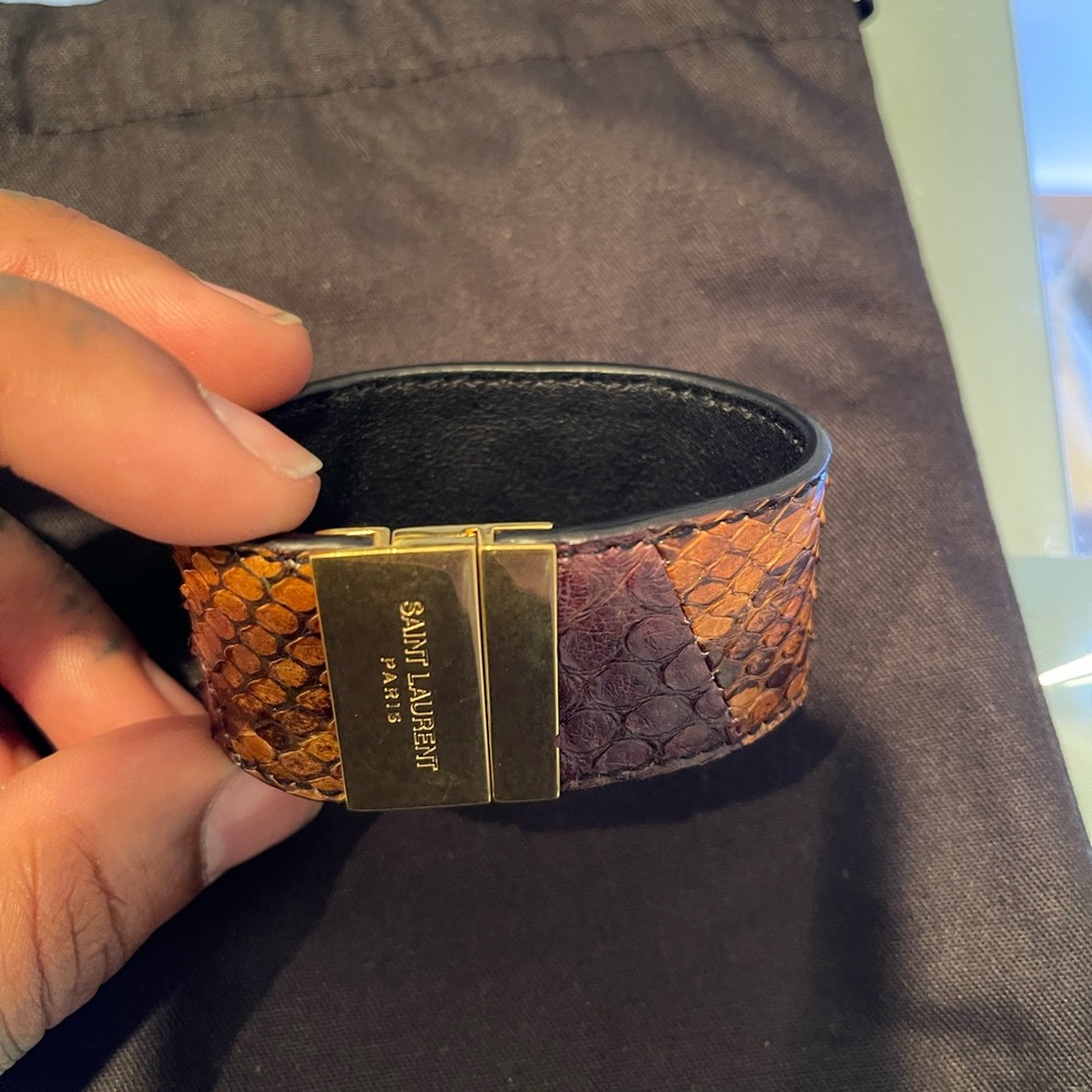 Saint Laurent Patchwork Python Cuff - image 7